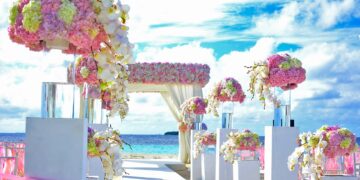 beach beach wedding chairs clouds
